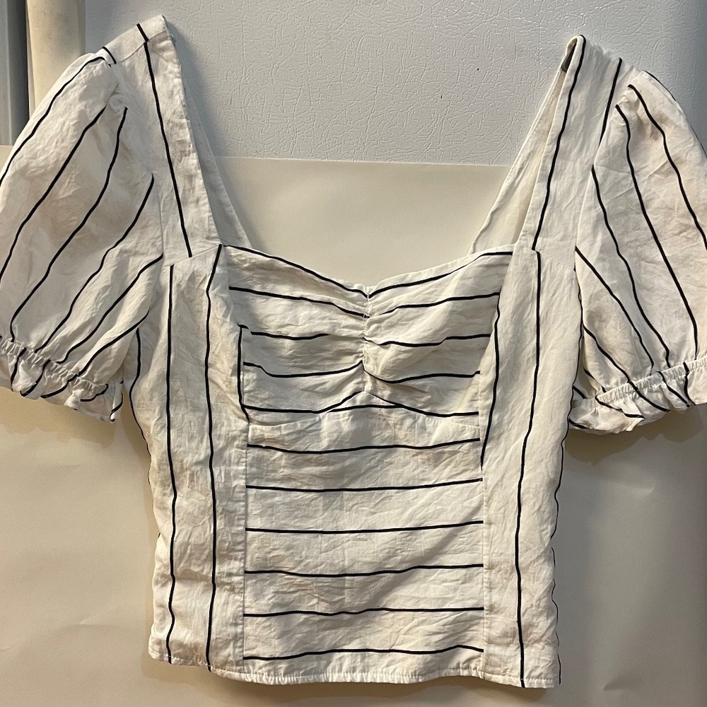 Striped Cropped Blouse